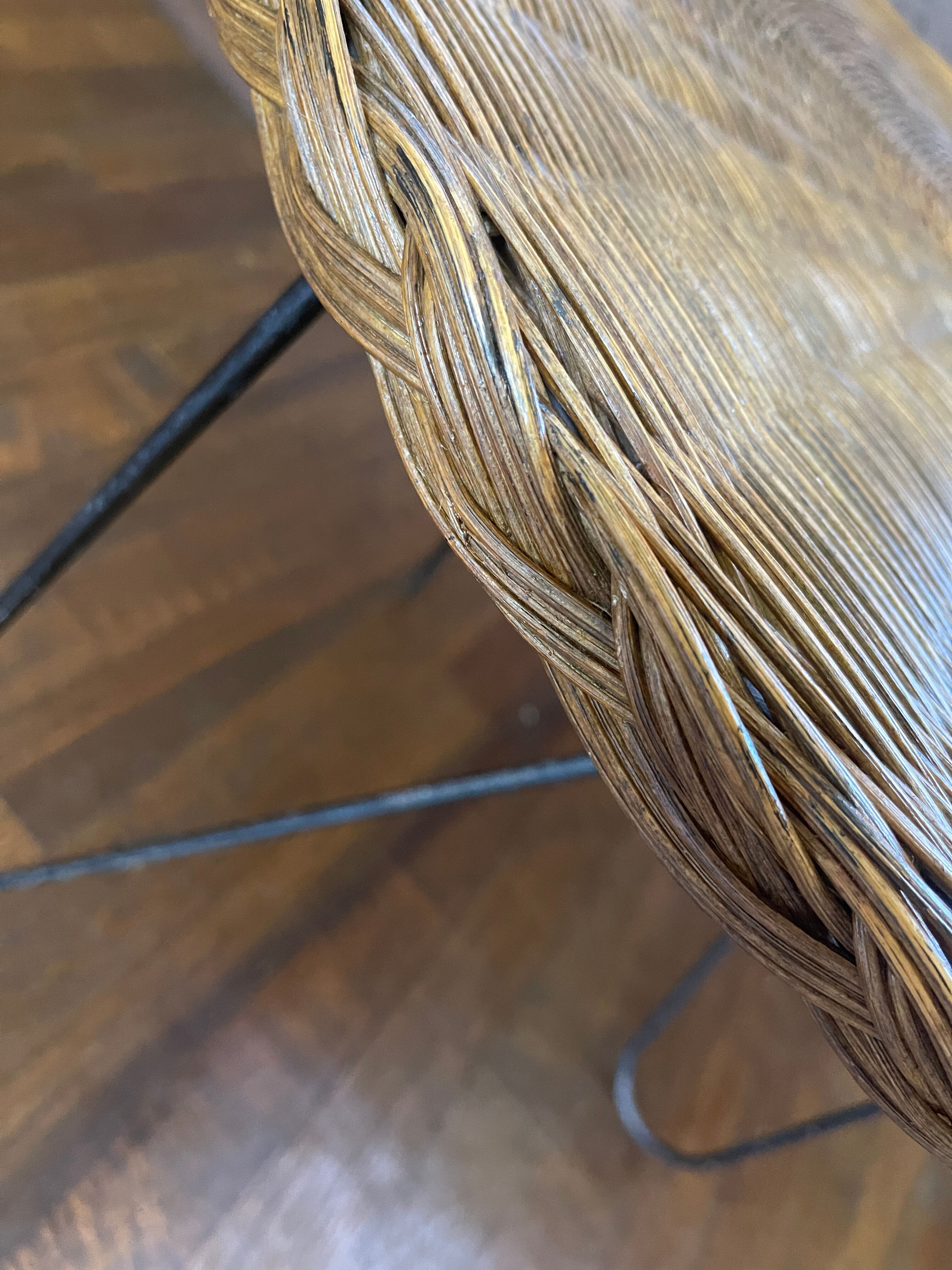 Rattan and metal coffee table