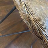 Rattan and metal coffee table