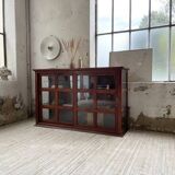 Mahogany sideboard with sliding glass doors