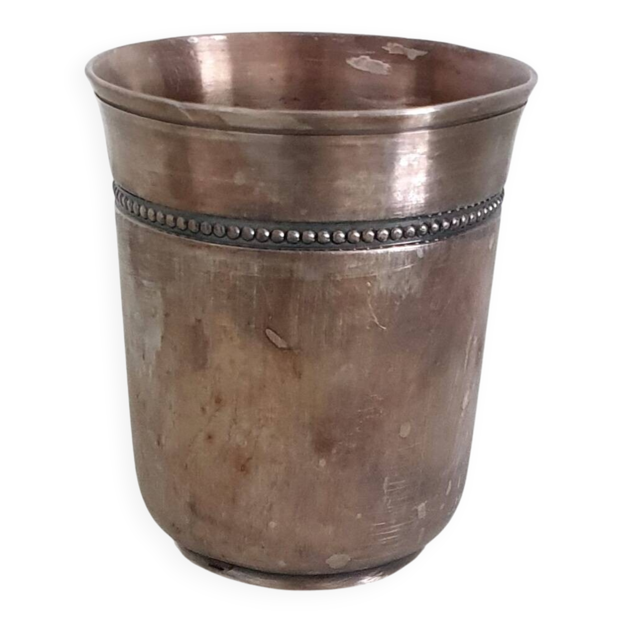 Christofle "Pearls" silver-plated cup