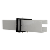 Applique simple en plexiglas blanc et cadre métallique noir, années 1970, Allemagne