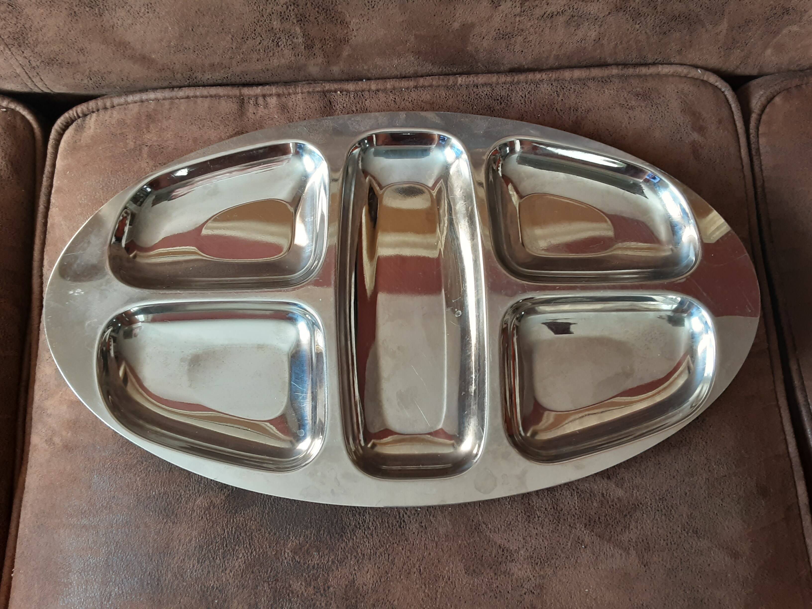 Vintage metal compartment dish
