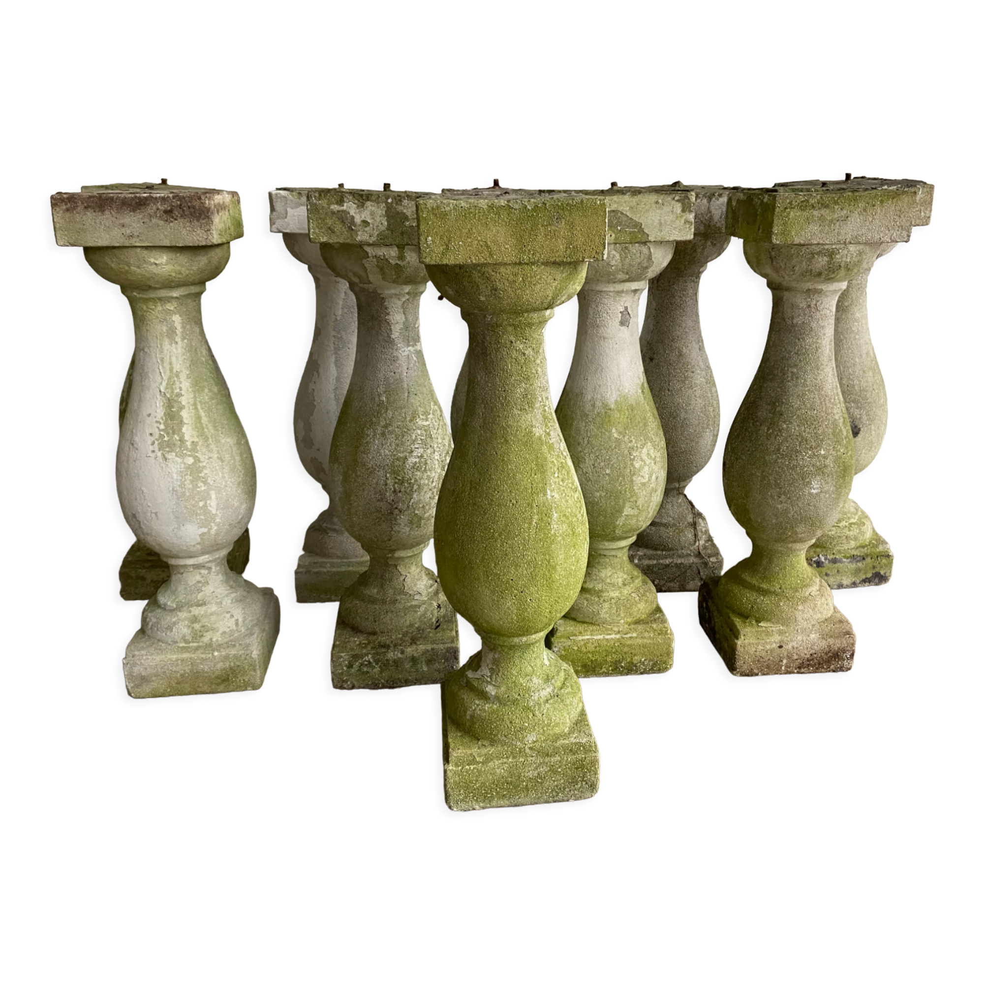 Set of 10 vintage antique style balusters