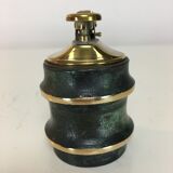 Black and gilded 1950s table lighter, bamboo design