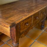 Rustic solid walnut coffee table