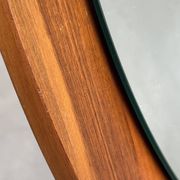 Vintage Round teak wall mirror 1970s wall mirror