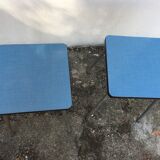 4 stools in blue formica 60s