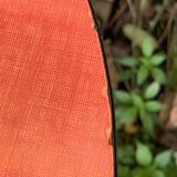 4 red Formica chairs with Eiffel legs 1950