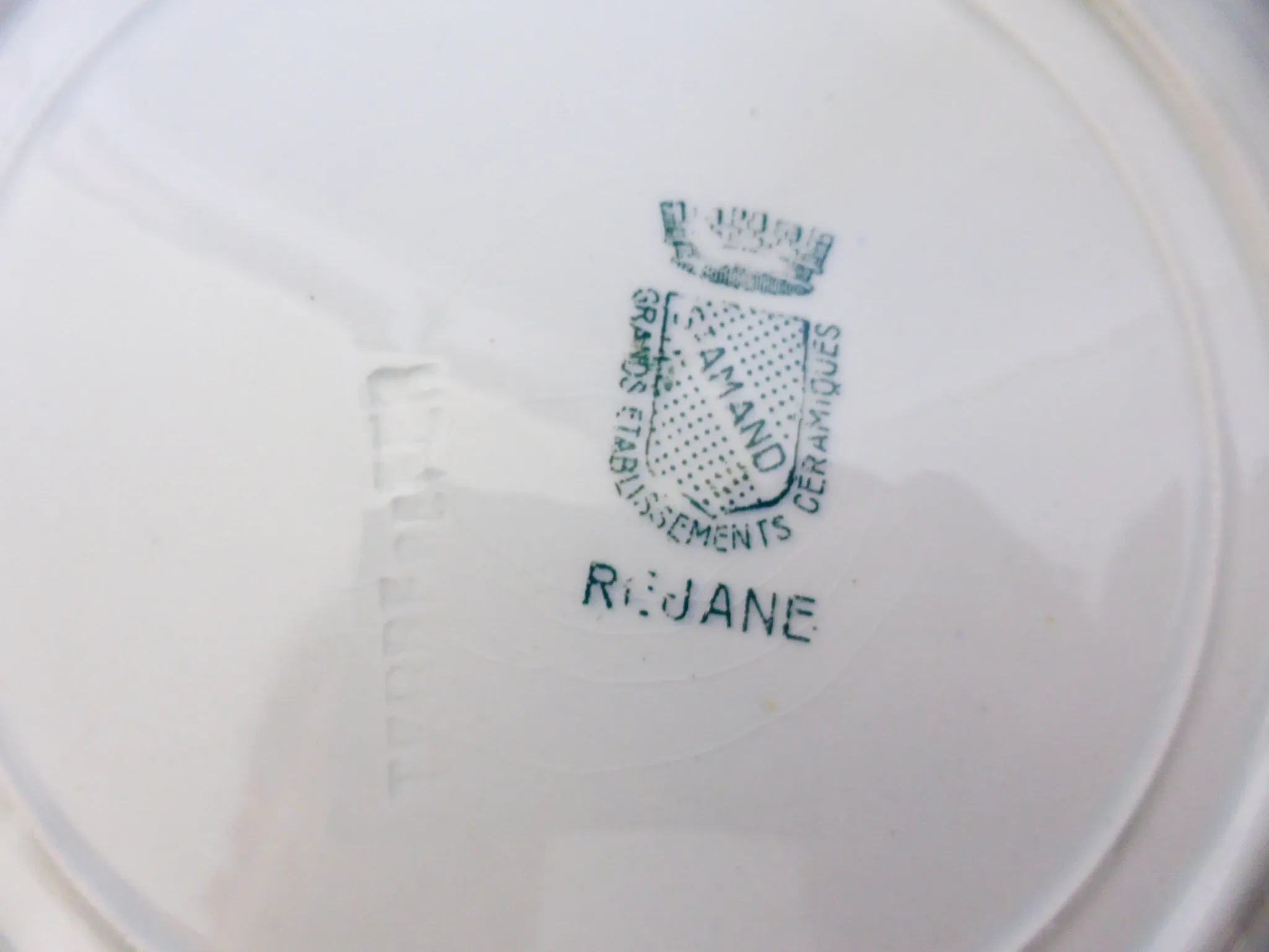 5 flat plates in ironstone from St Amand model Réjane 210726