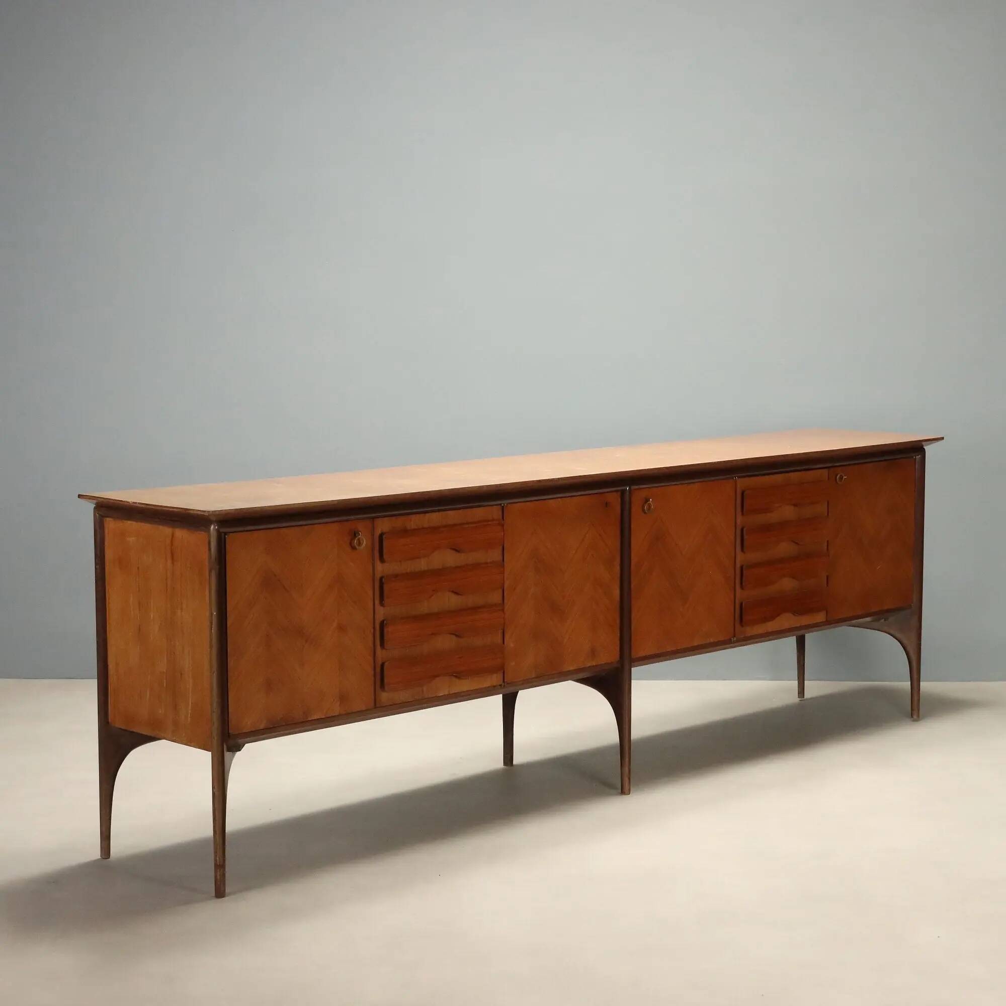 Vintage buffet design by Ico Parisi in ebonised wood, 1950s.