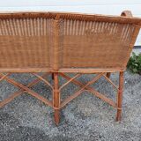 Rattan bench from 1970