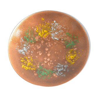 Copper enamel plate, bowl, Germany, 1960s