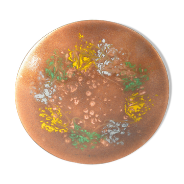 Copper enamel plate, bowl, Germany, 1960s