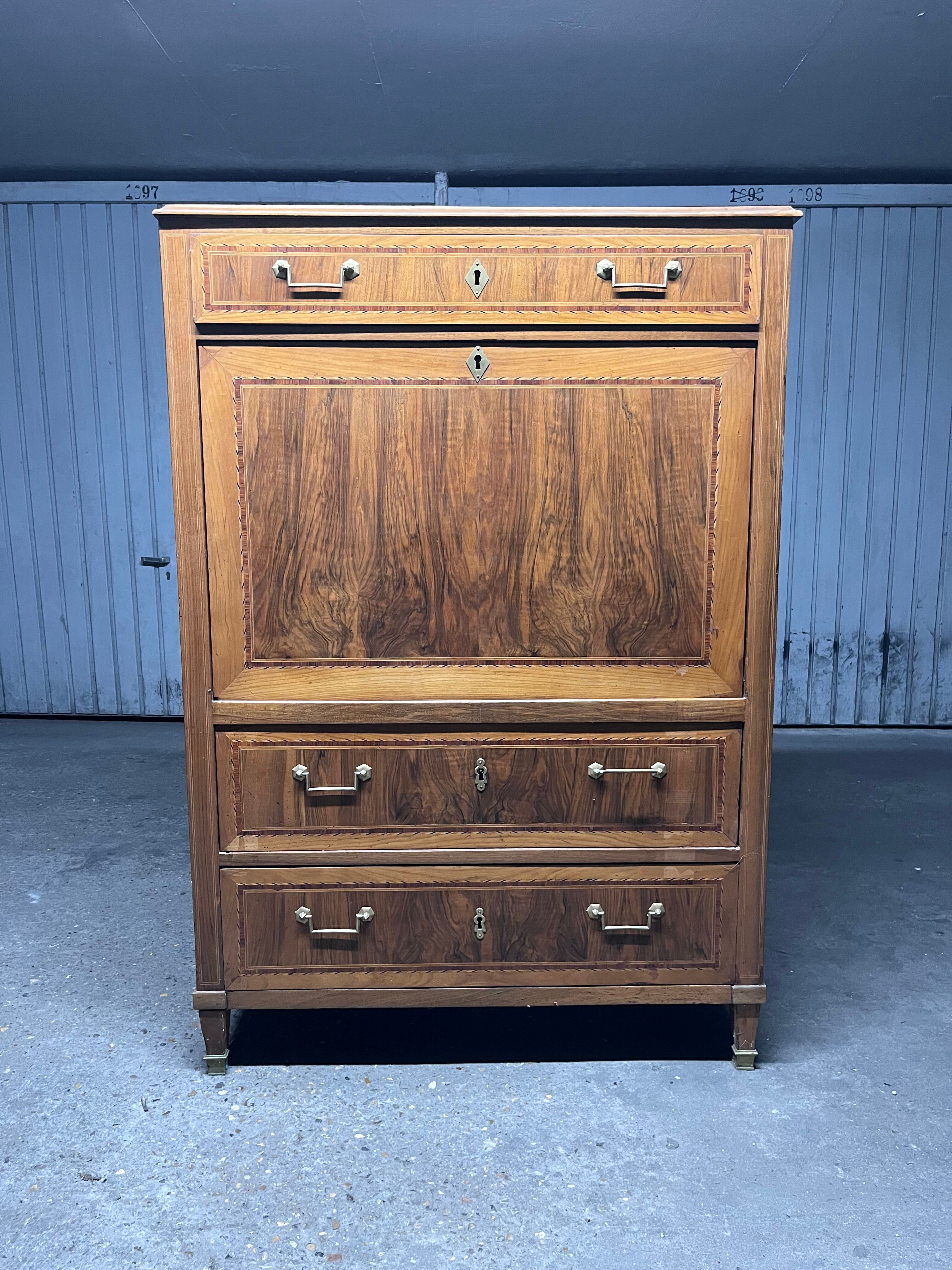 Art Deco secretary in wood and marquetry – 1930s