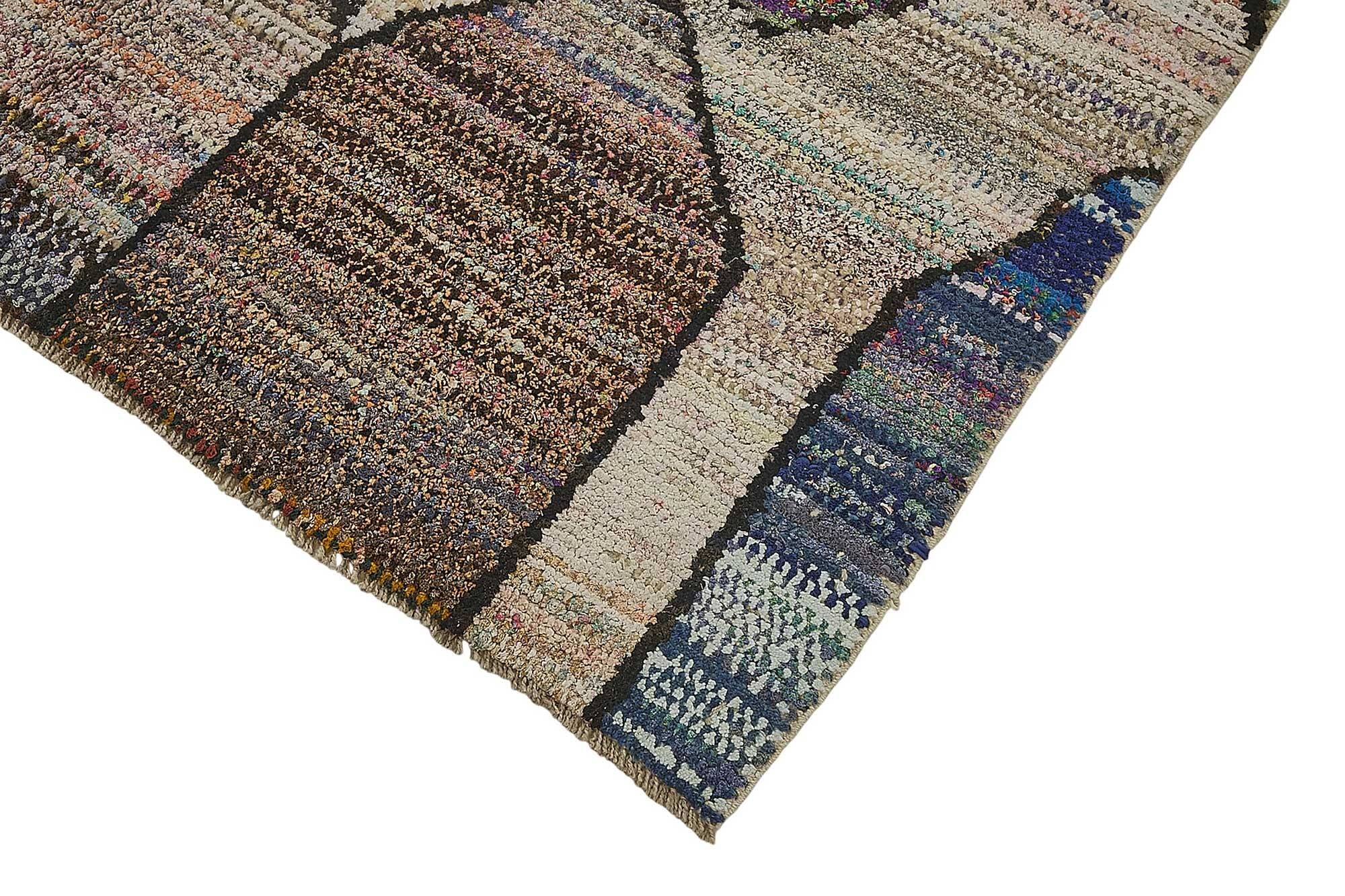 Handwoven Turkish Recycled Boho Rug 187 cm x 260 cm