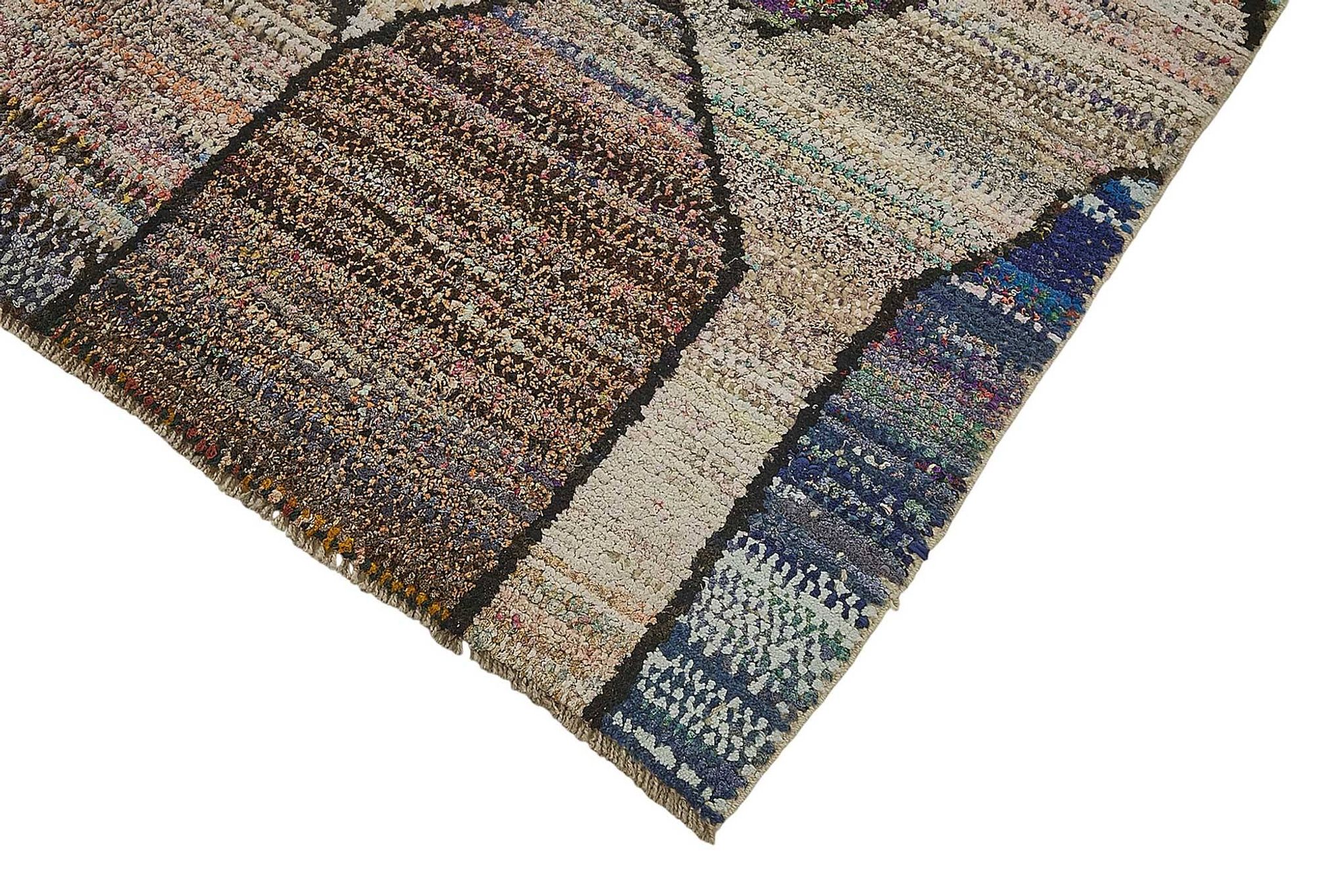 Tapis boho recyclé turc fait main 187 cm x 260 cm