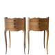Paire de chevets en chêne - style Louis XV rustique- bois blond brut