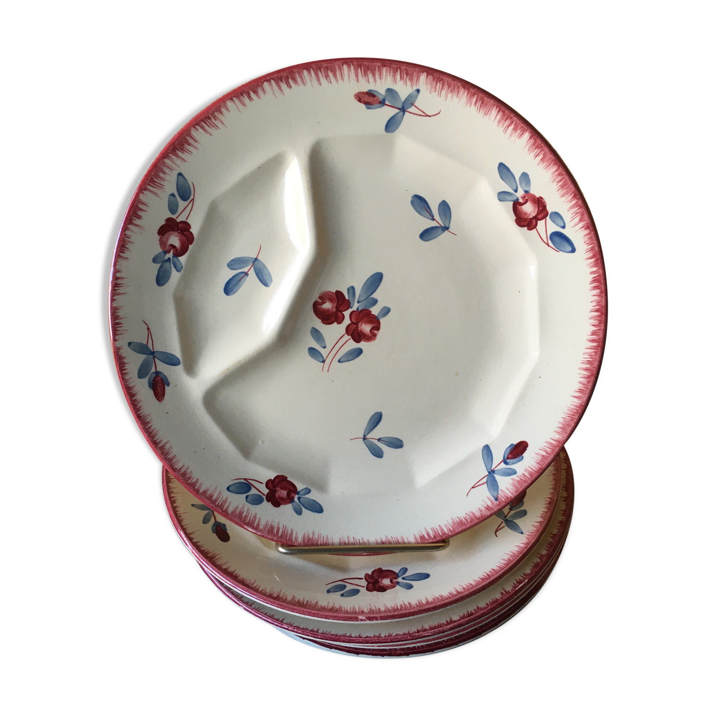 8 asparagus plates Sarreguemines /Digoin