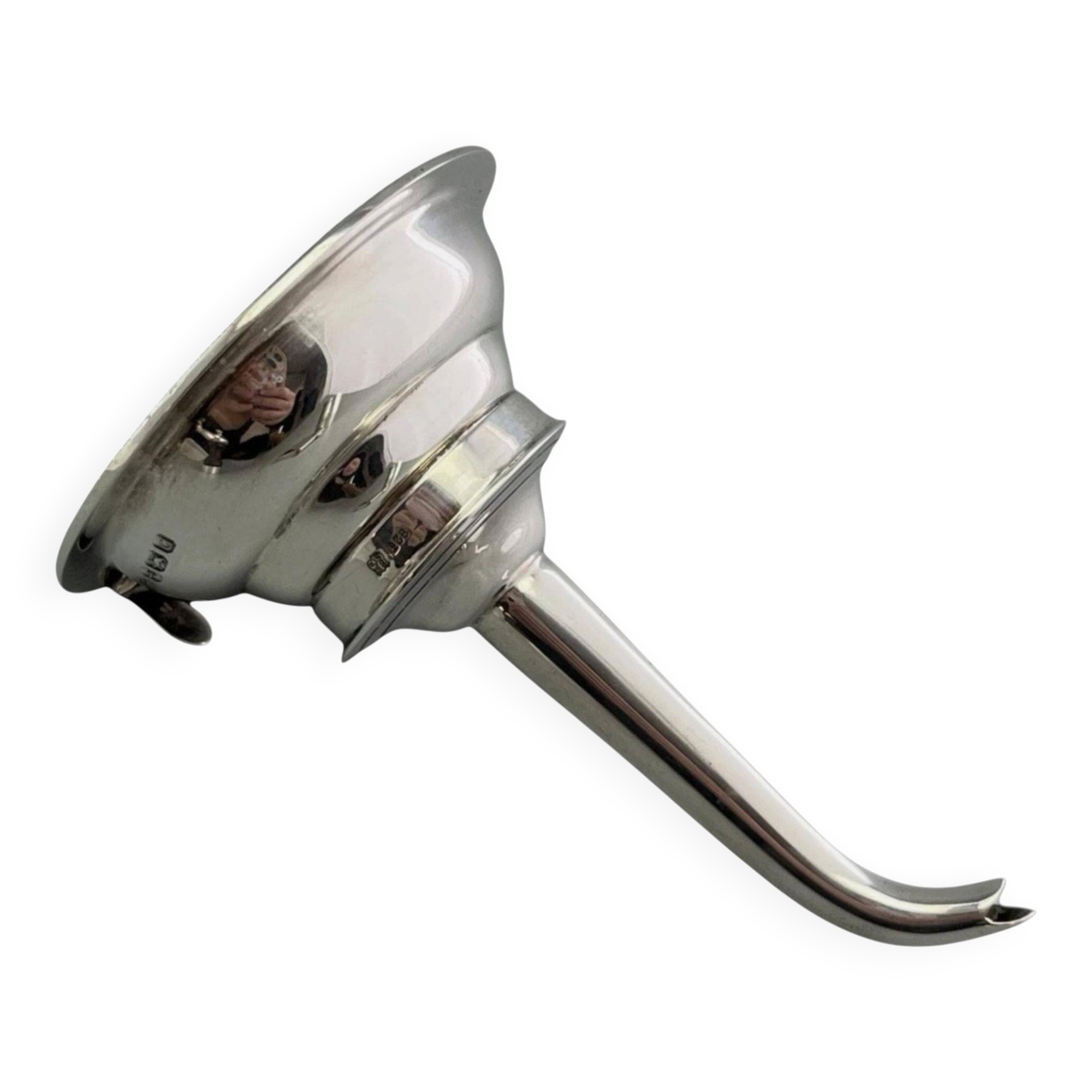 Exquisite Antique Sterling Silver Wine Funnel, Hallmarked, Gilded Superb Quality