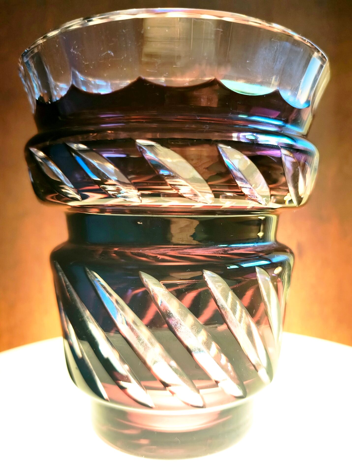 Ruby Red Boléro Crystal Vase Val Saint Lambert