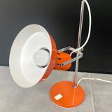 Orange lacquered metal and chrome desk lamp - circa 1970