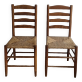 paire chaises paillées vintage