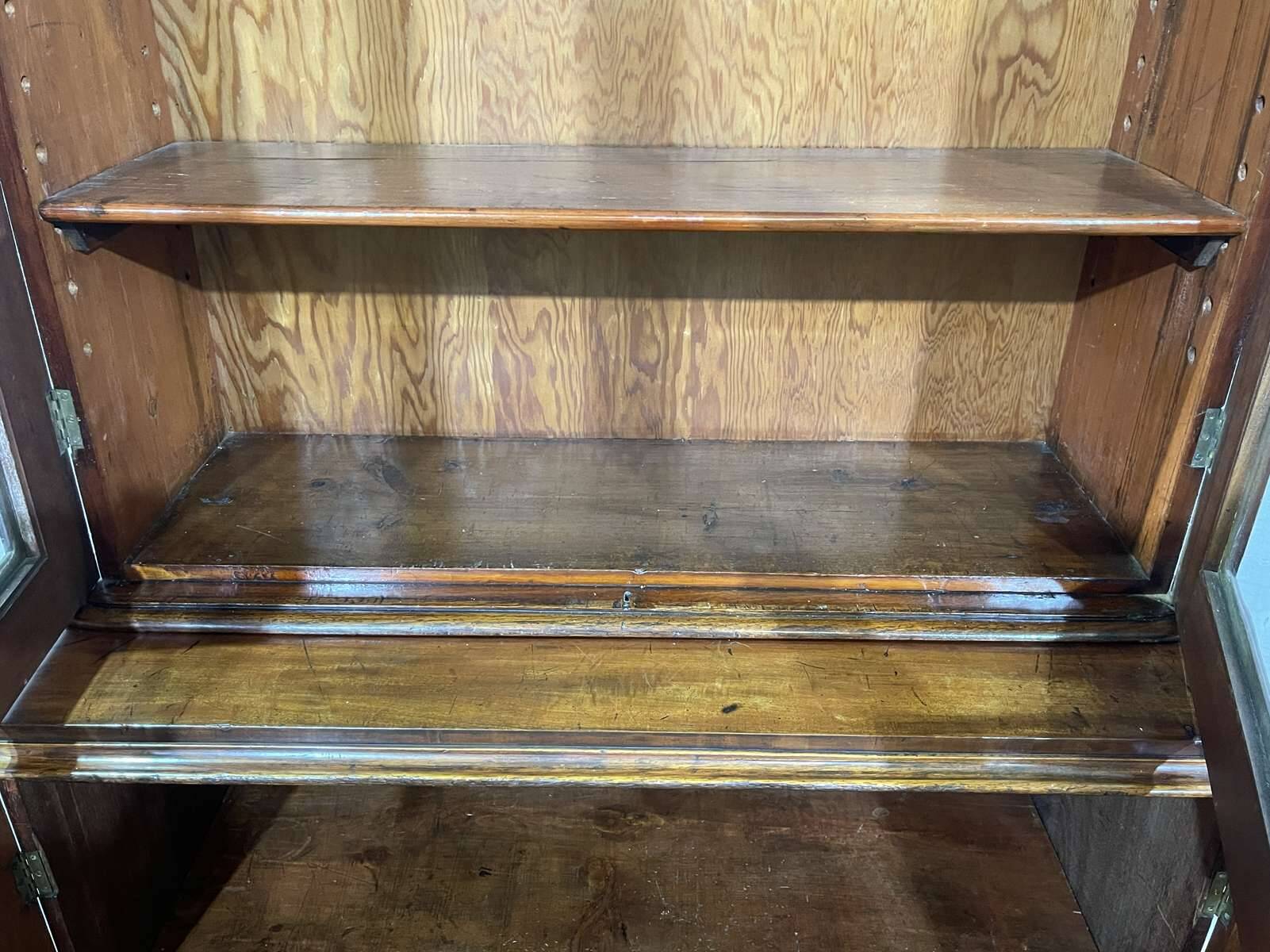 19th century English mahogany two-part bookcase