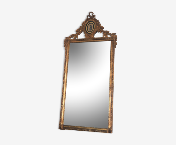 Miroir hollandais rectangulaire 18ème siècle Giltwood Louis XVI Miroir