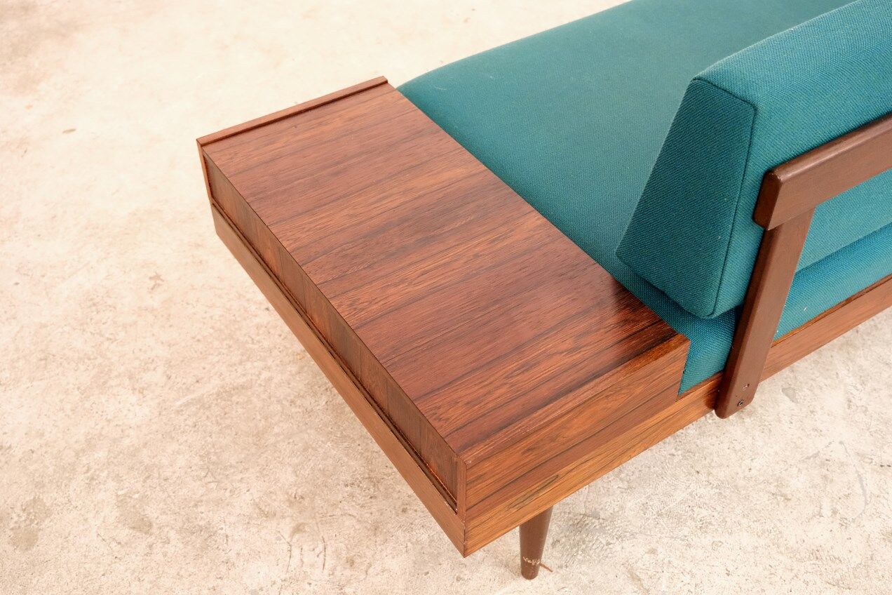 Méridienne scandinave en palissandre, années 1960