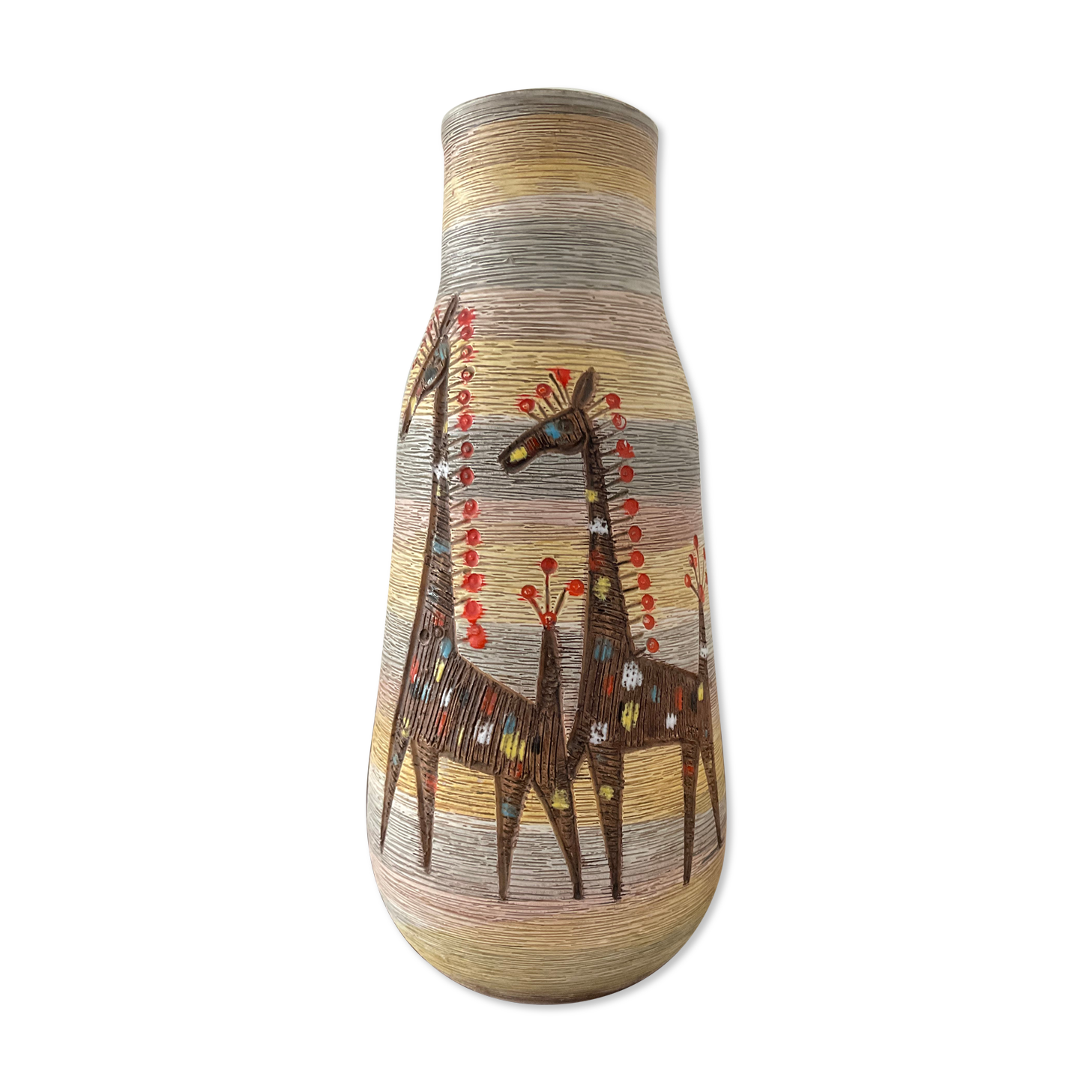 Fratelli Fanciullacci vase in ceramic from the 60s Italy