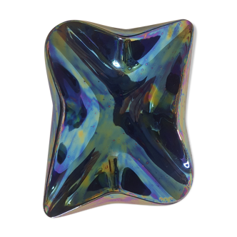 Verceram art ceramic empty pocket in iridescent blue/black color