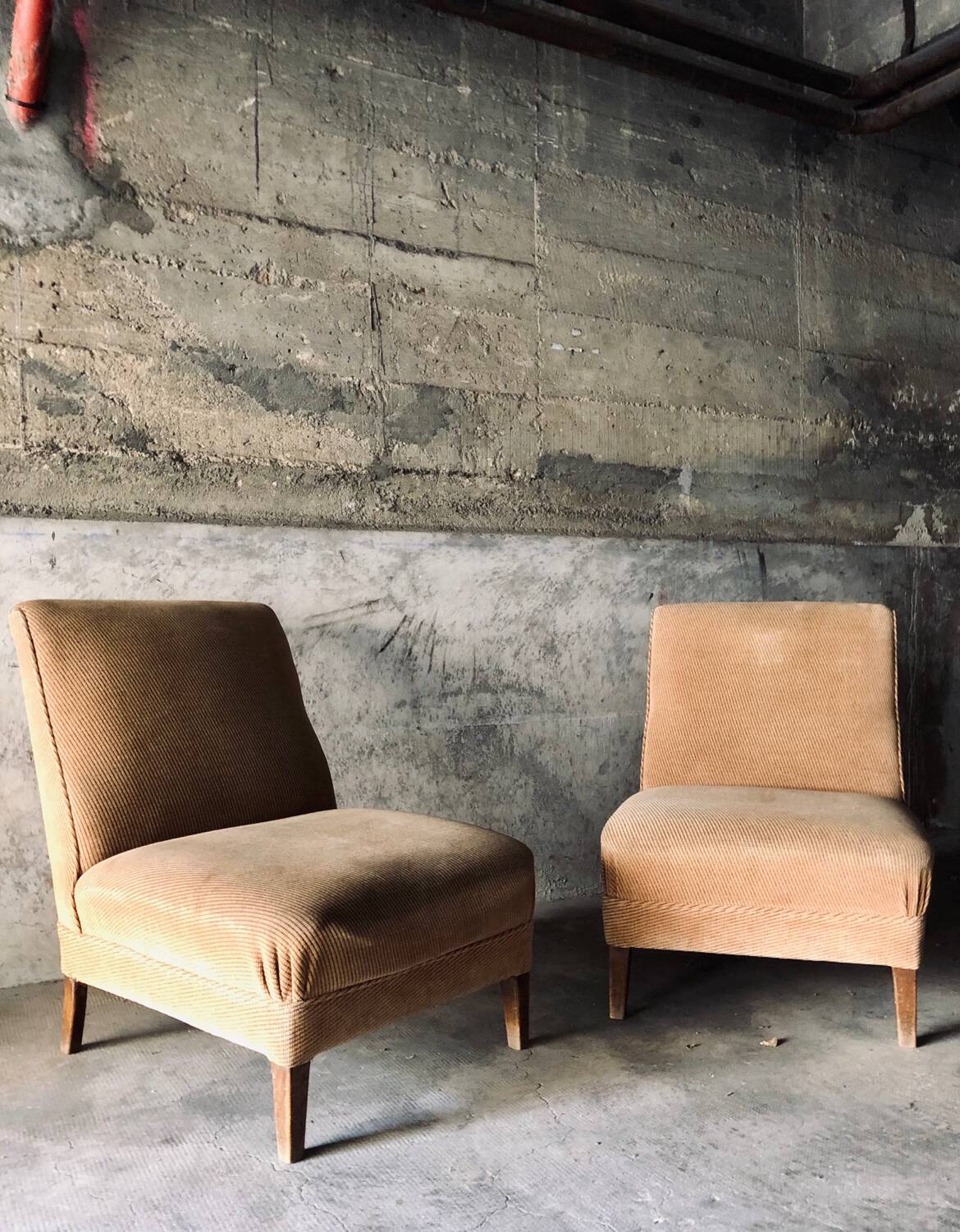 Armchair in wood and beige fabric, France 1940