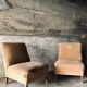Armchair in wood and beige fabric, France 1940