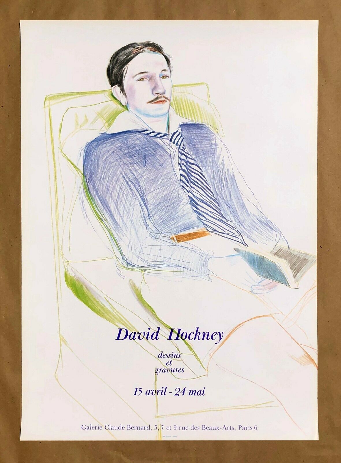 Poster Portrait of Jacques de Bascher, David Hockney 1975