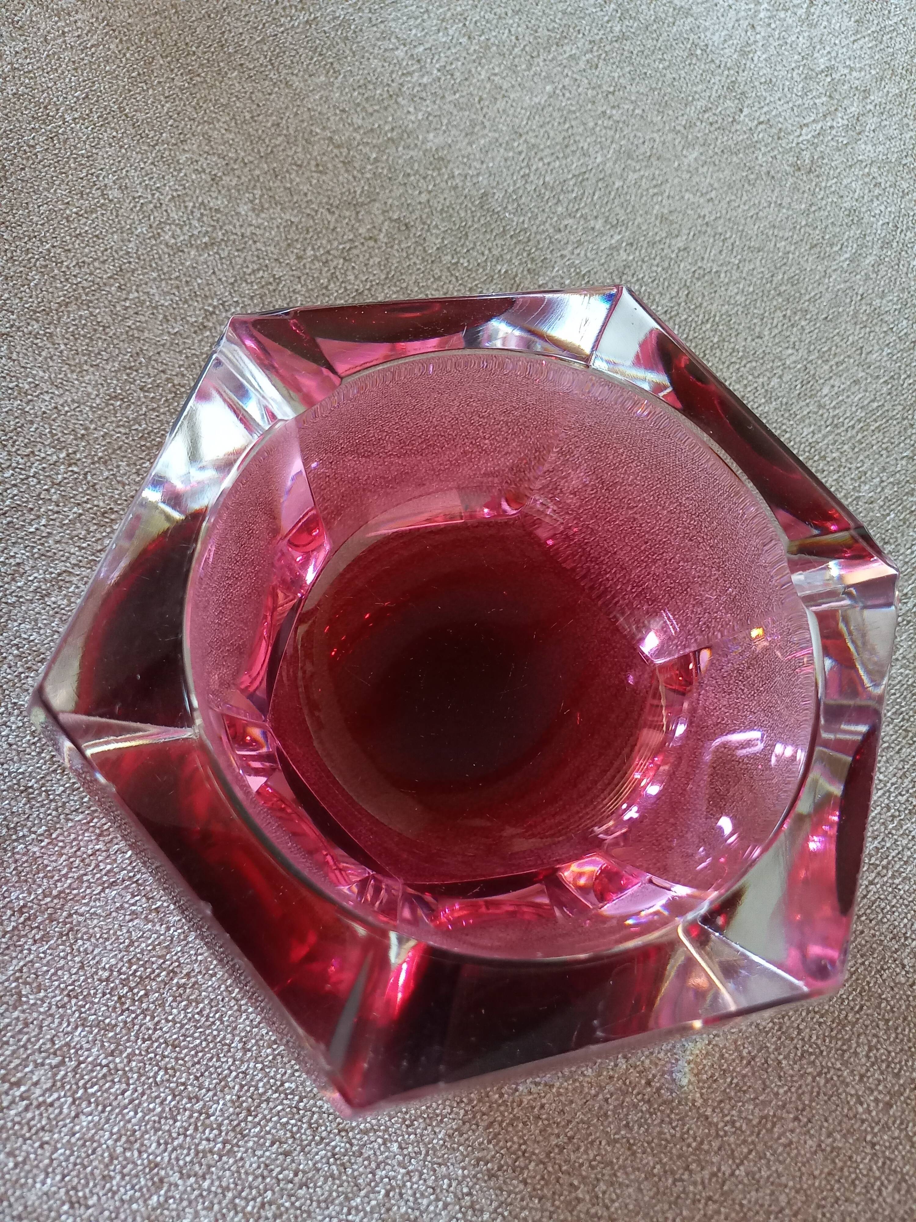 Ashtray or crystal bag empty Val Saint Lambert Vintage