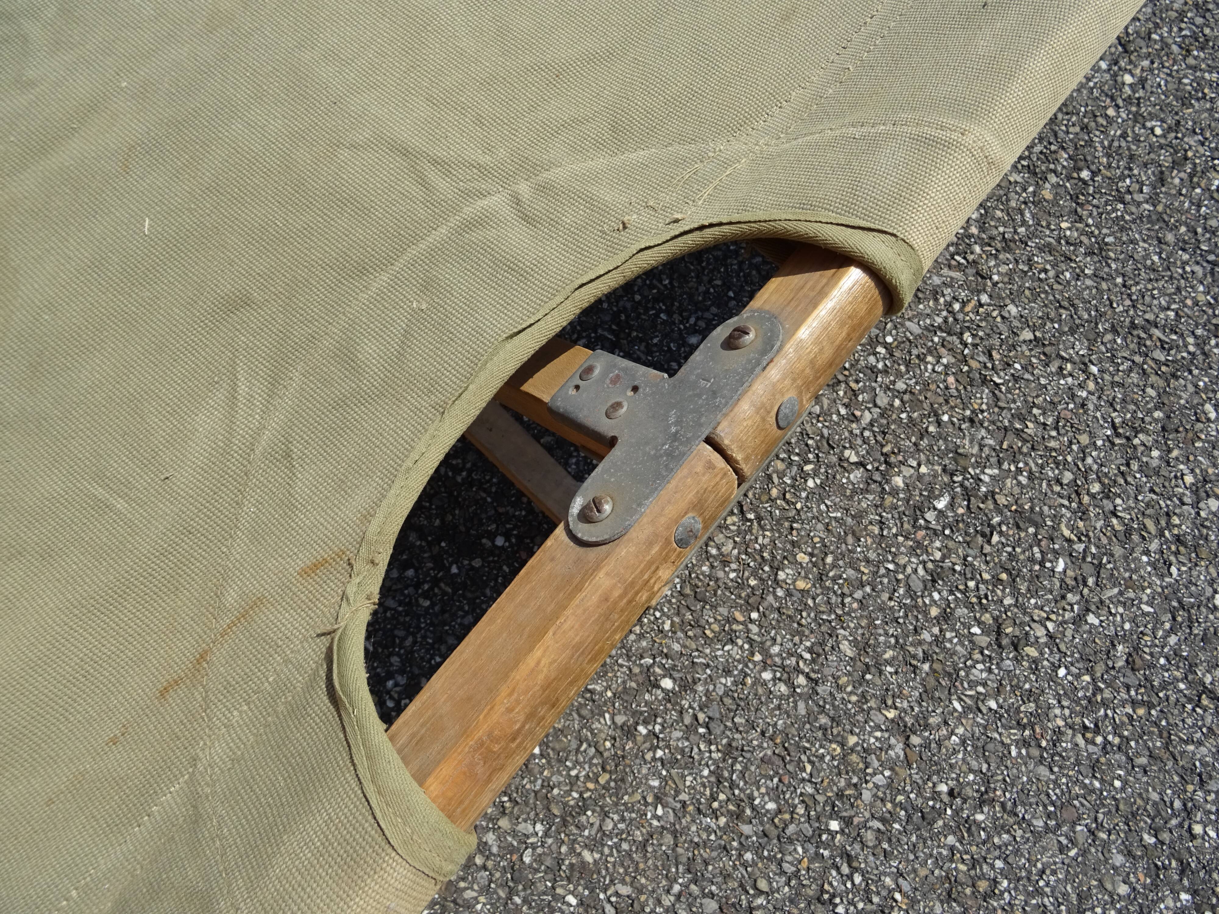 Khaki military camp bed