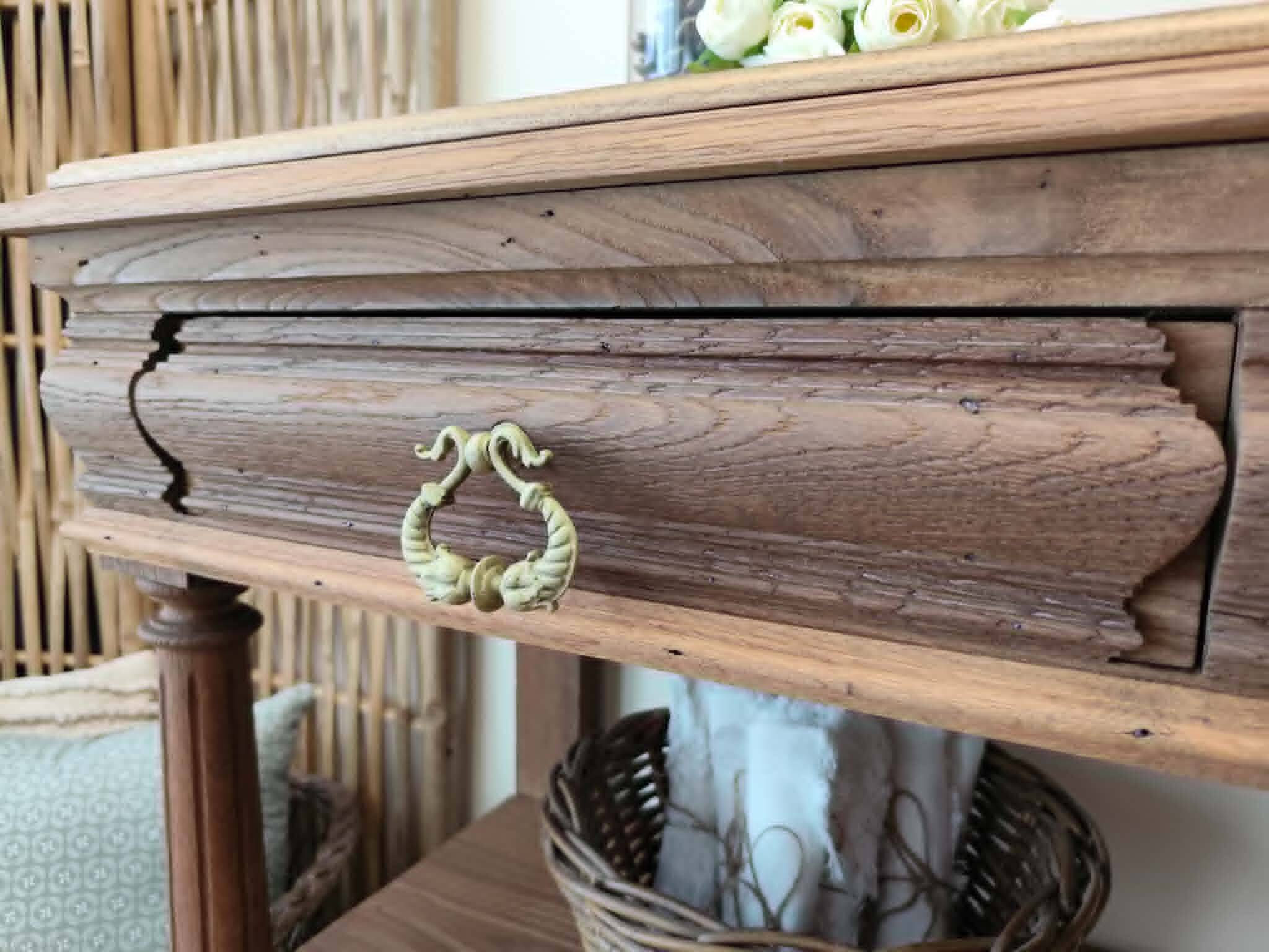 Console desserte meuble d'appoint en chêne massif