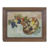 Oil painting still life signed and dated, painted on board with frame B8