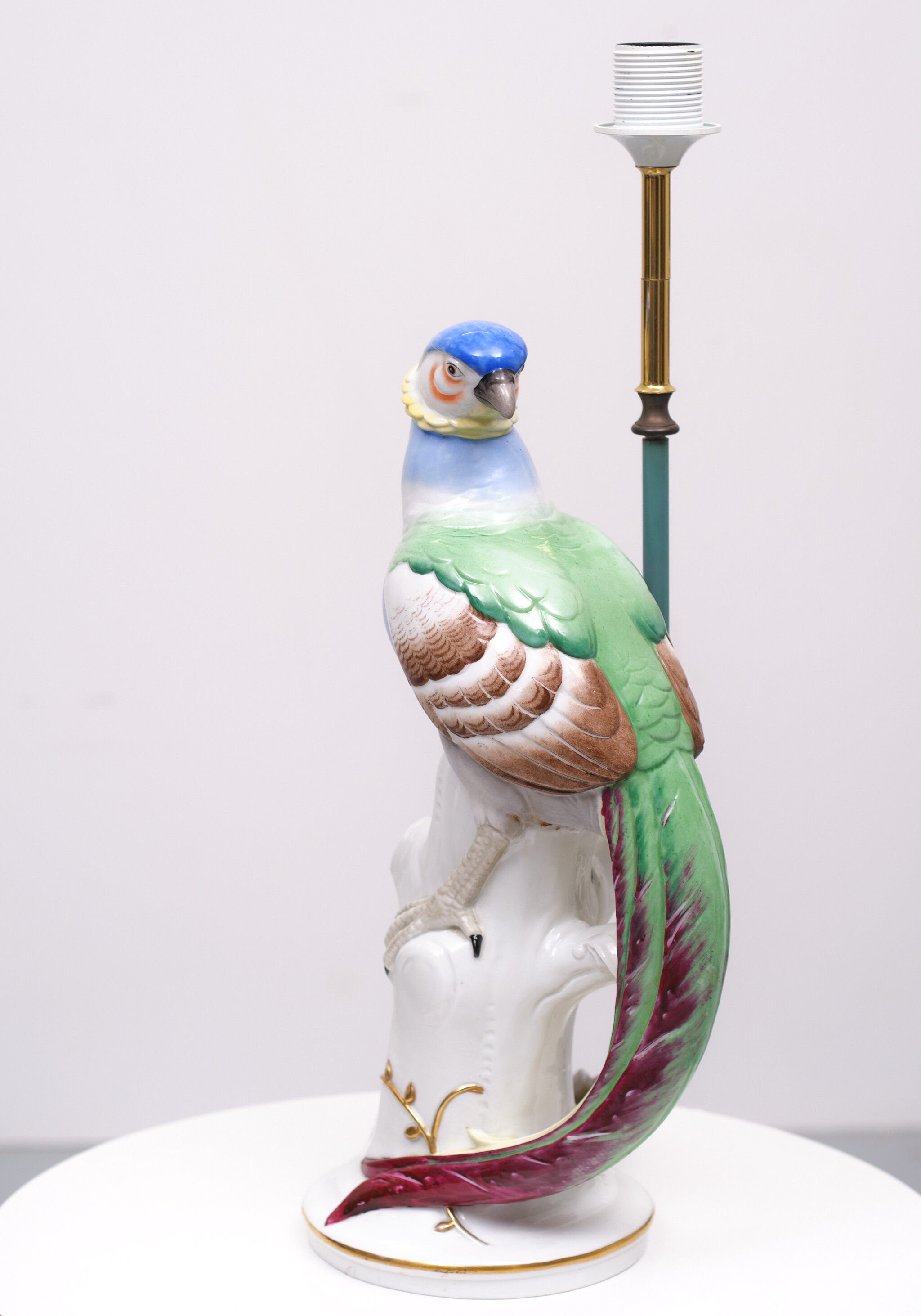 Porcelain Pheasant Table Lamp Germany 1950s