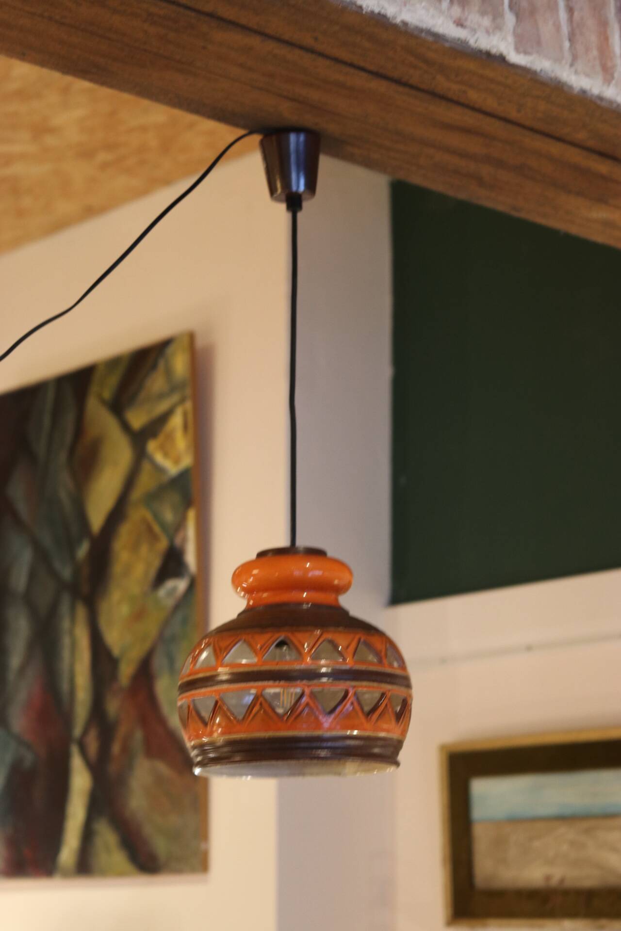 Vintage ceramic chandelier 1960