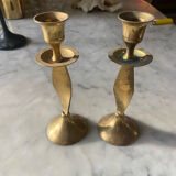Pair of vintage brass candle holders
