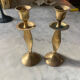 Pair of vintage brass candle holders