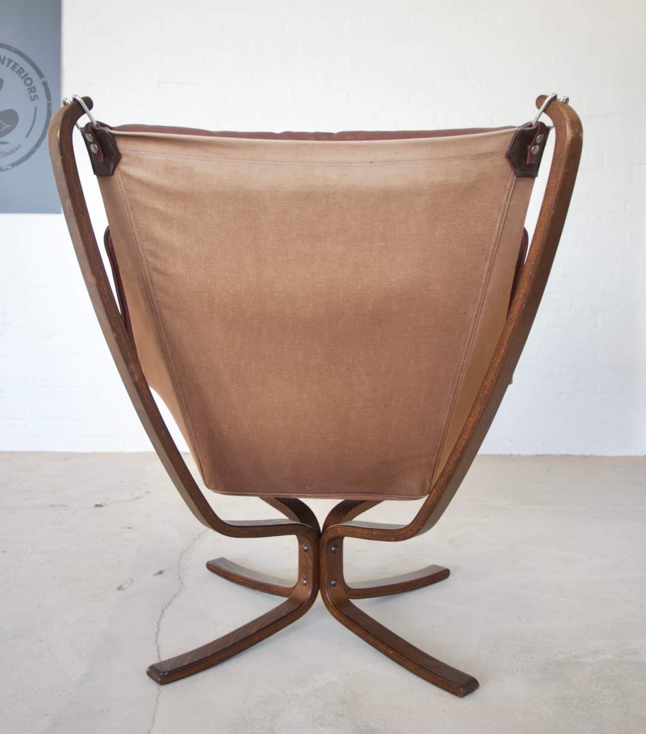 Chaises Falcon à ailes et dossier haut en cuir Sigurd Resell vintage rétro