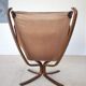Chaises Falcon à ailes et dossier haut en cuir Sigurd Resell vintage rétro