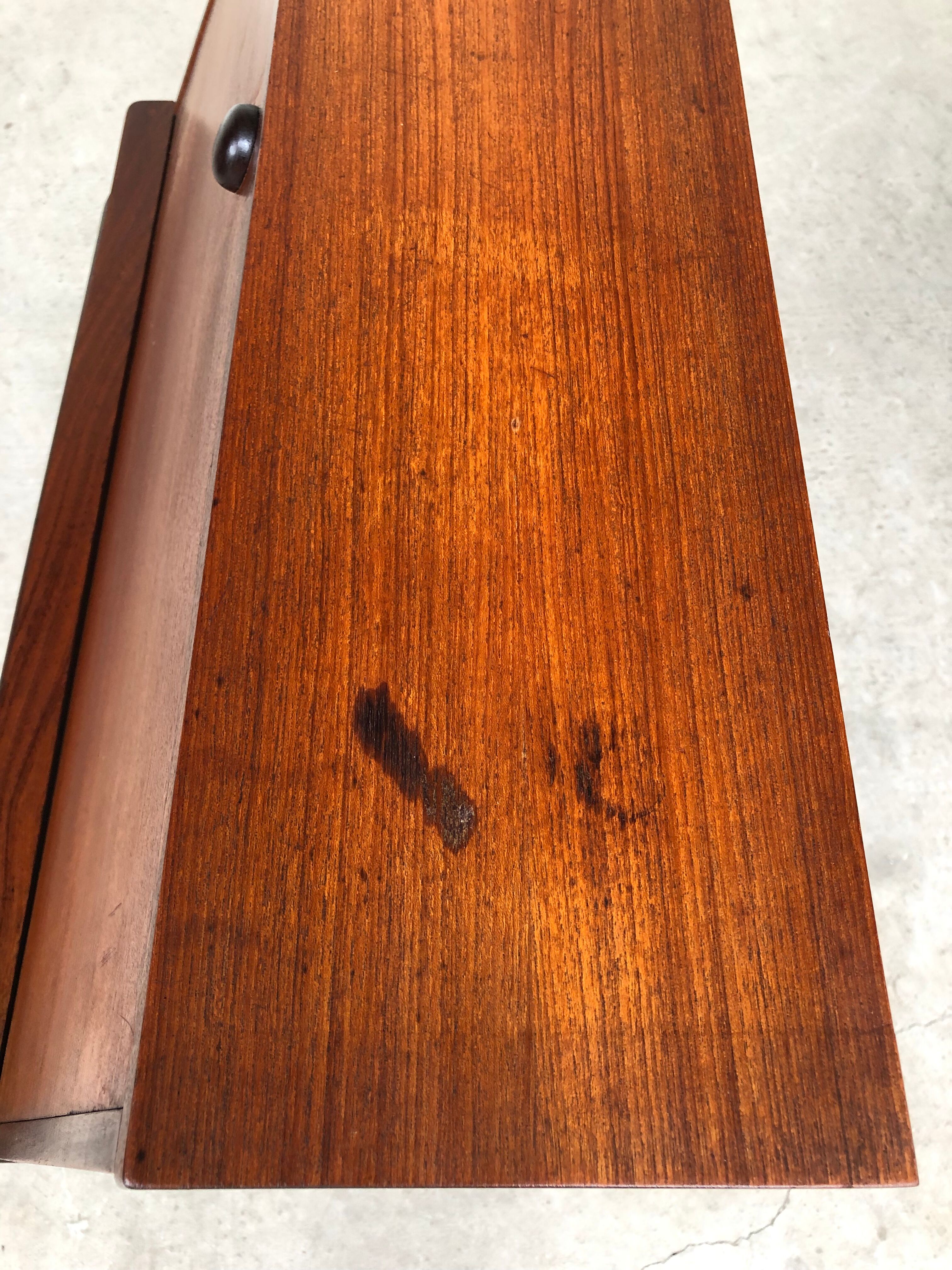 Vtg Mid Century Teak Bureau Chest Drawers Sideboard Desk Scandinavian Danish