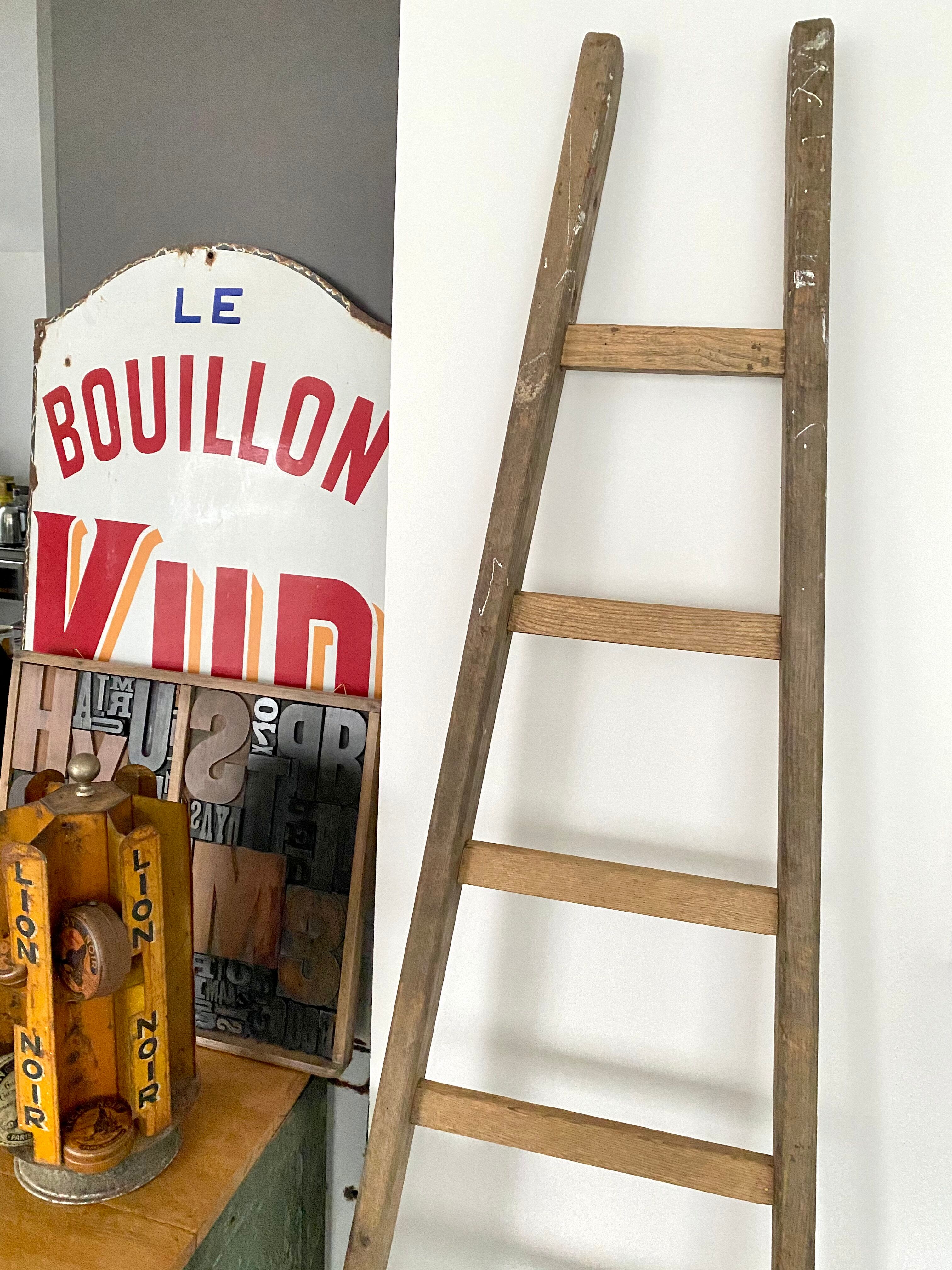 Old vintage wooden ladder