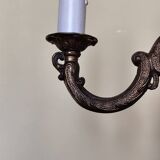 bronze 3-light chandelier, rococo style desk lamp