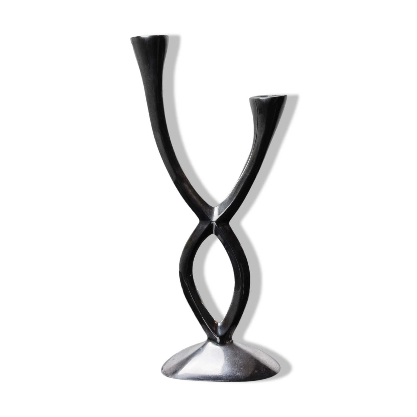 2-arm candlestick by matthew hilton, england, 1980