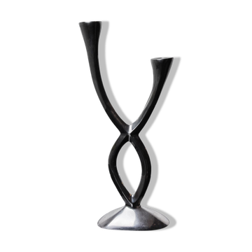 2-arm candlestick by matthew hilton, england, 1980