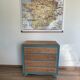 Renovated oak compass foot chest of drawers